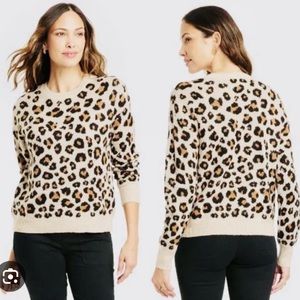 Knox Rose Pullover Sweater (Medium) in Leopard